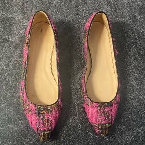 Hot Pink Tweed J.Crew flats, worn once